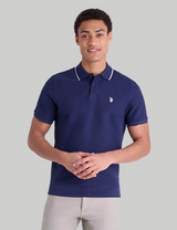 HONEYCOMB RIBBED BAND POLO SHIRT