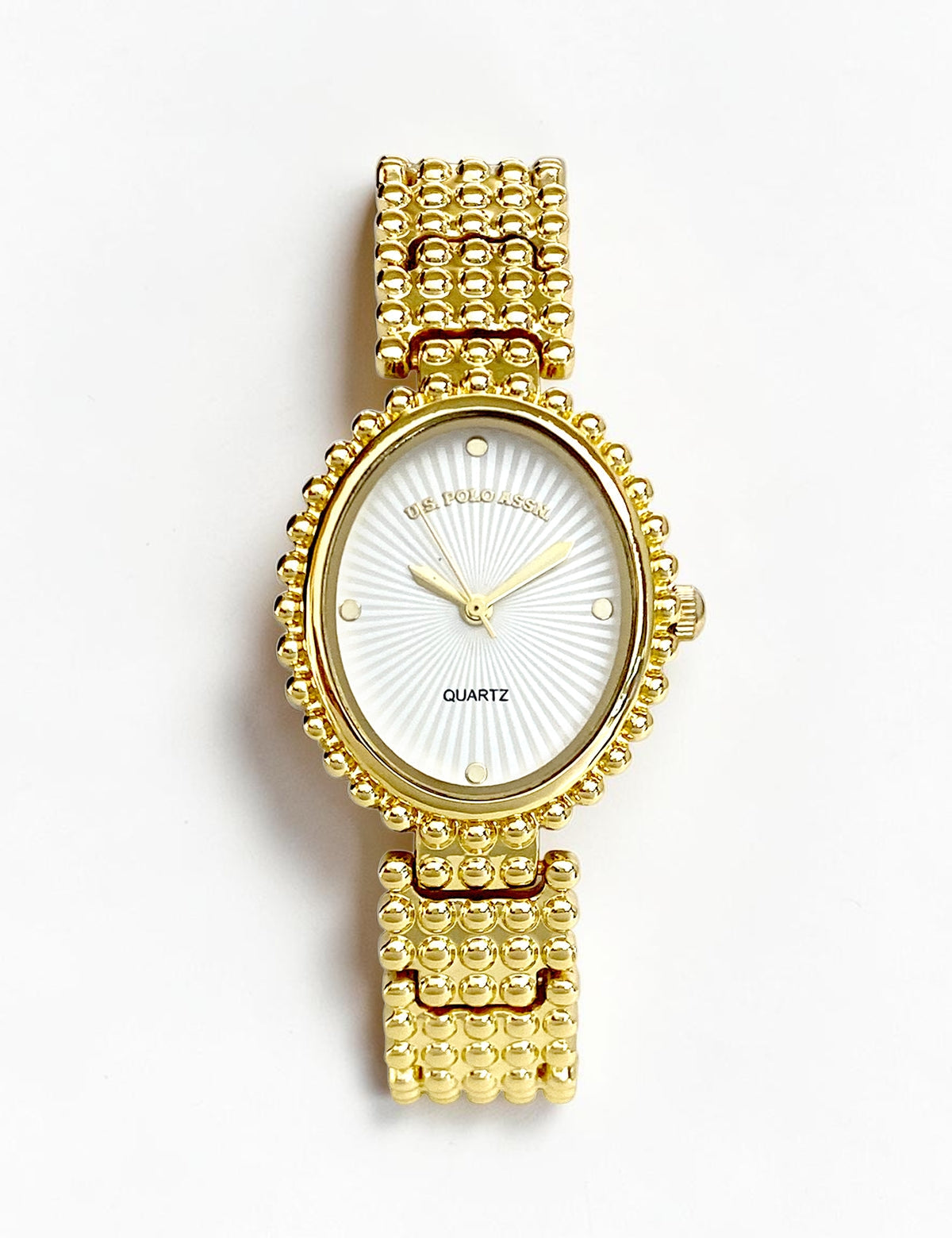 LADIES OVAL FACE GOLD ANALOG WATCH,USC40691UO-0000A
