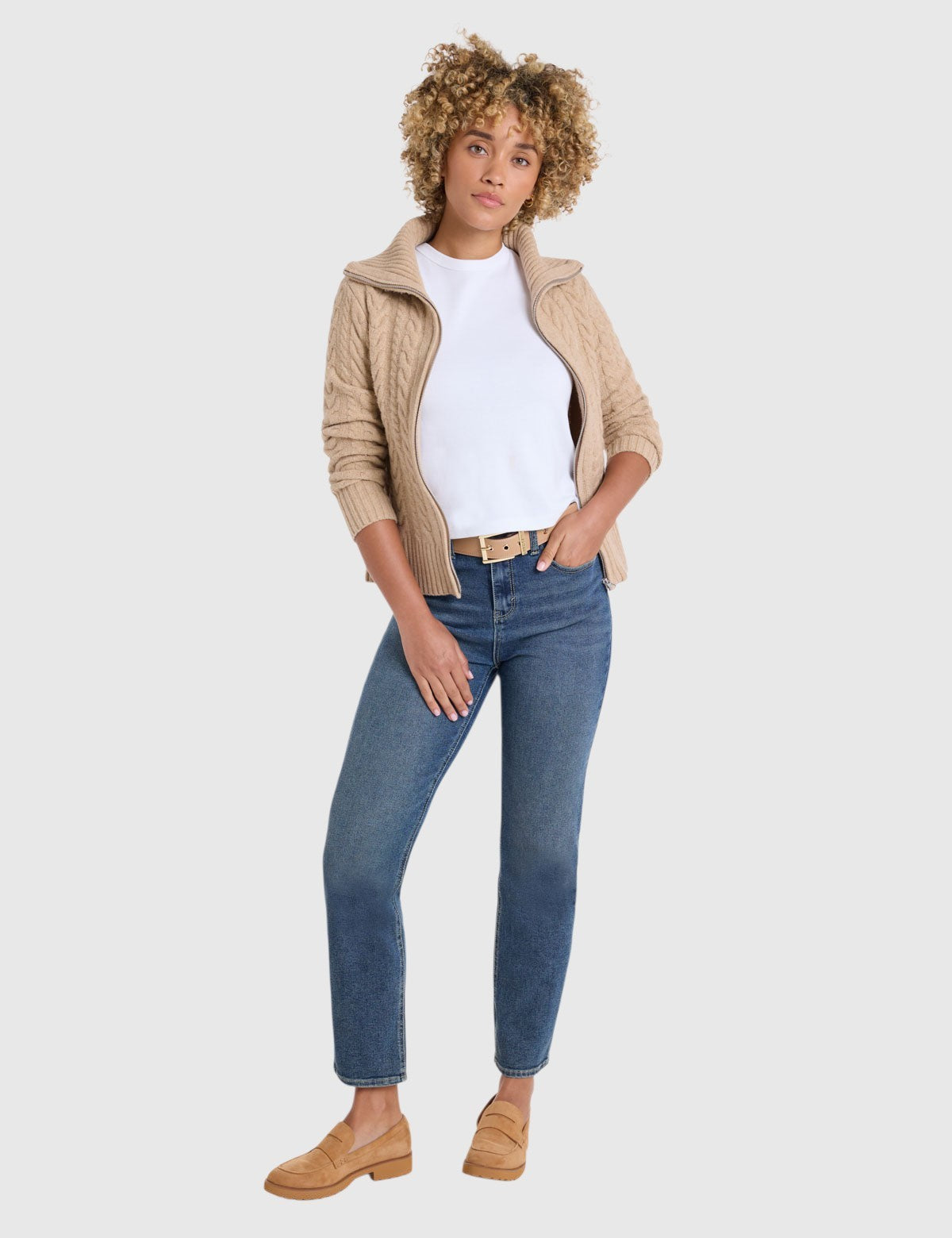 US.POLO.ASSN FULL ZIP NOVELTY CABLE CARDIGAN,21W0024-EG00A