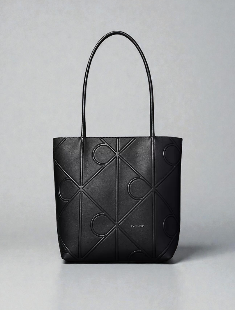 C.K Embossed Allover Emblem Logo Small Tote Bag 4F3197G