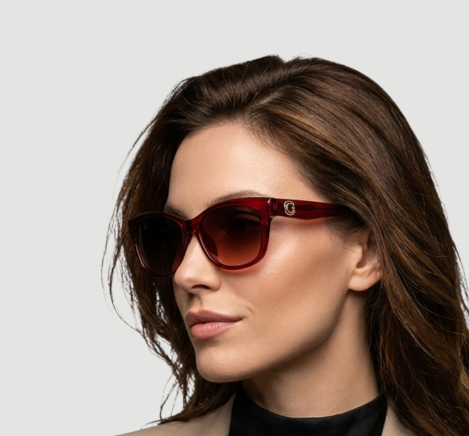 Gradient Brown Rectangular Ladies Sunglasses