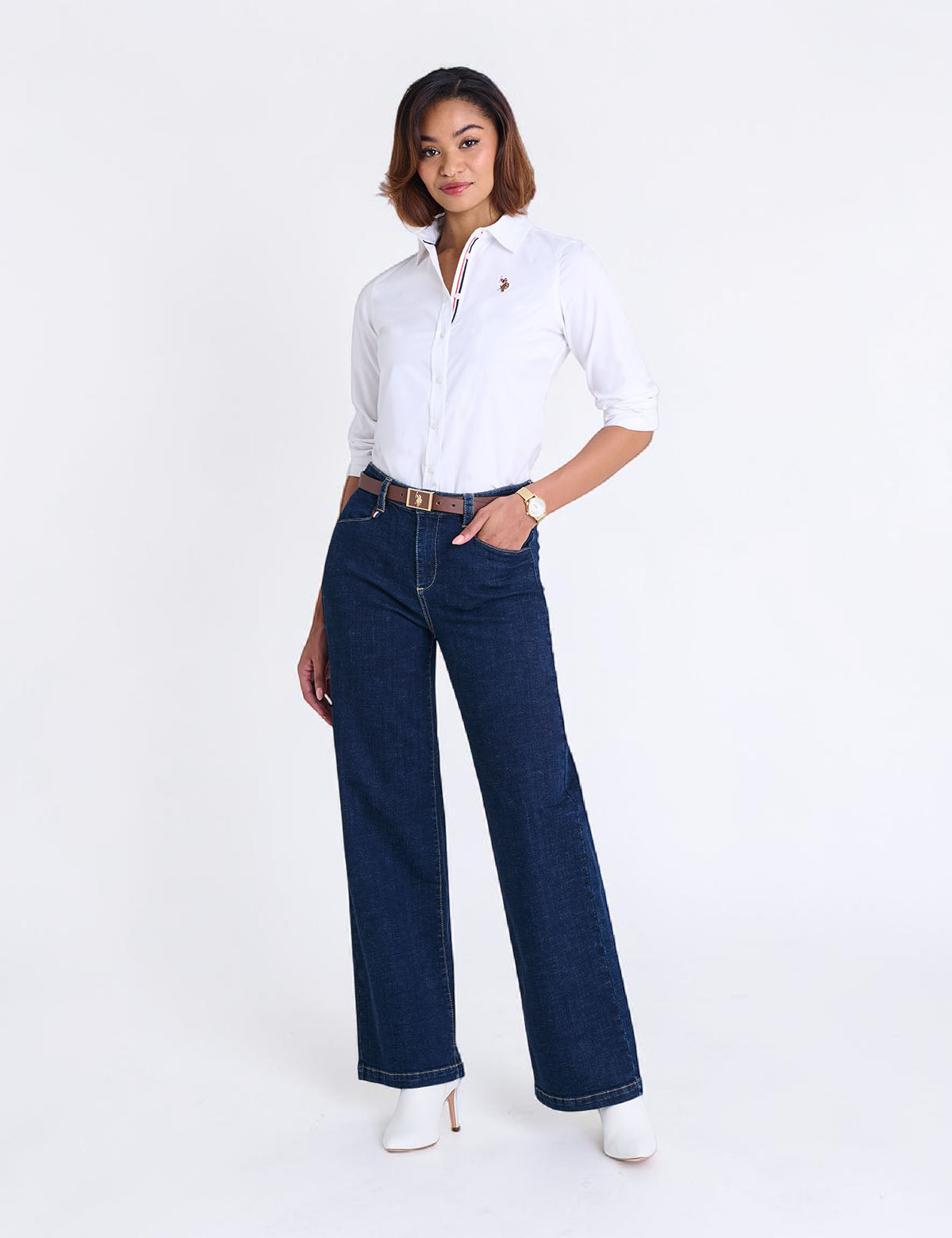 LONG SLEEVE SOLID STRETCH OXFORD SHIRT 215859-YI00A