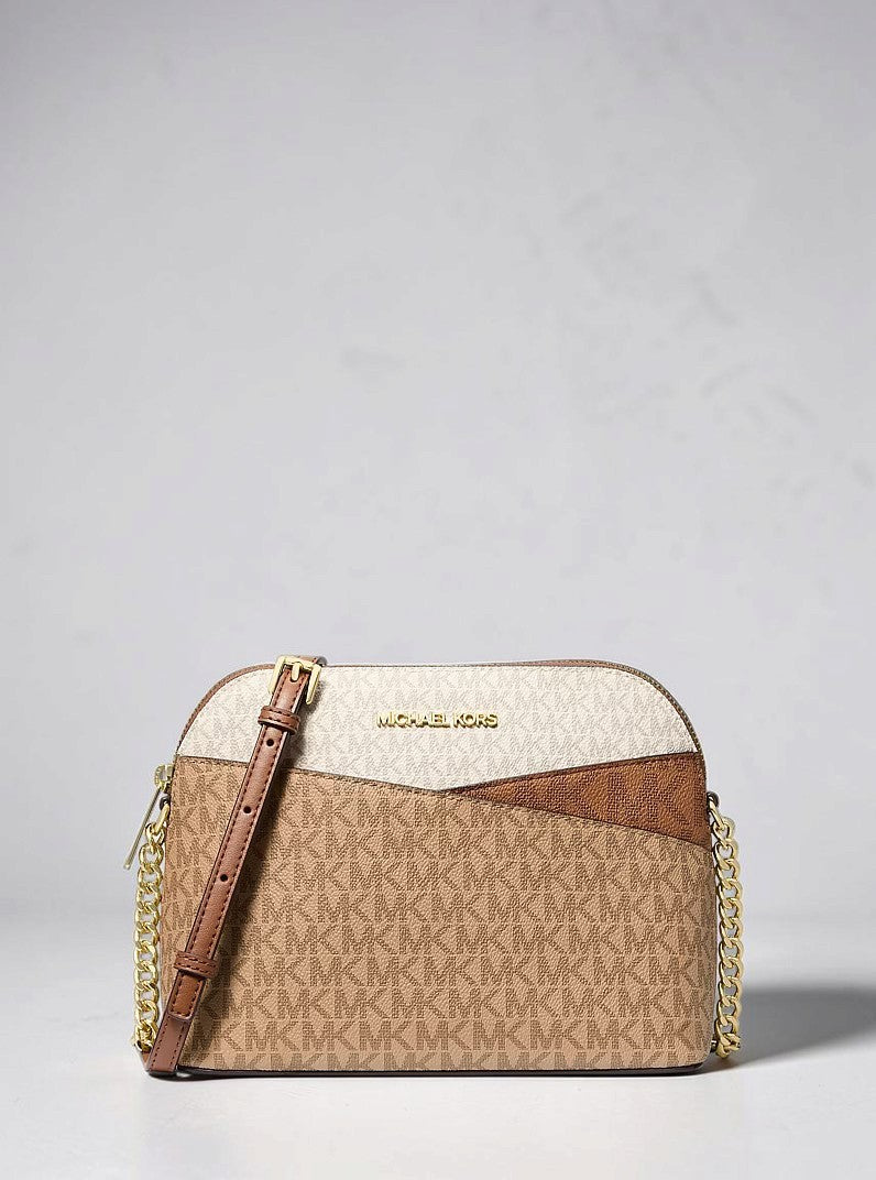 MICHAEL KORS Jet Set Travel Medium Color-Block Signature Logo Crossbody Bag,35S5GTVC6B