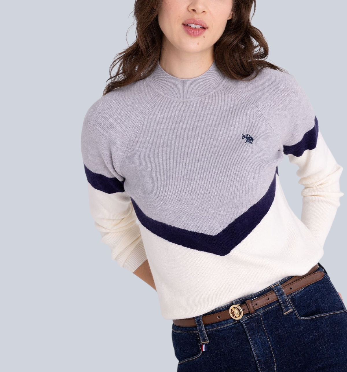 USPA MARLED CREW NECK SWEATER,321119C