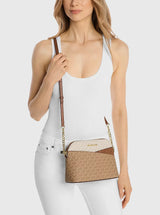 MICHAEL KORS Jet Set Travel Medium Color-Block Signature Logo Crossbody Bag,35S5GTVC6B