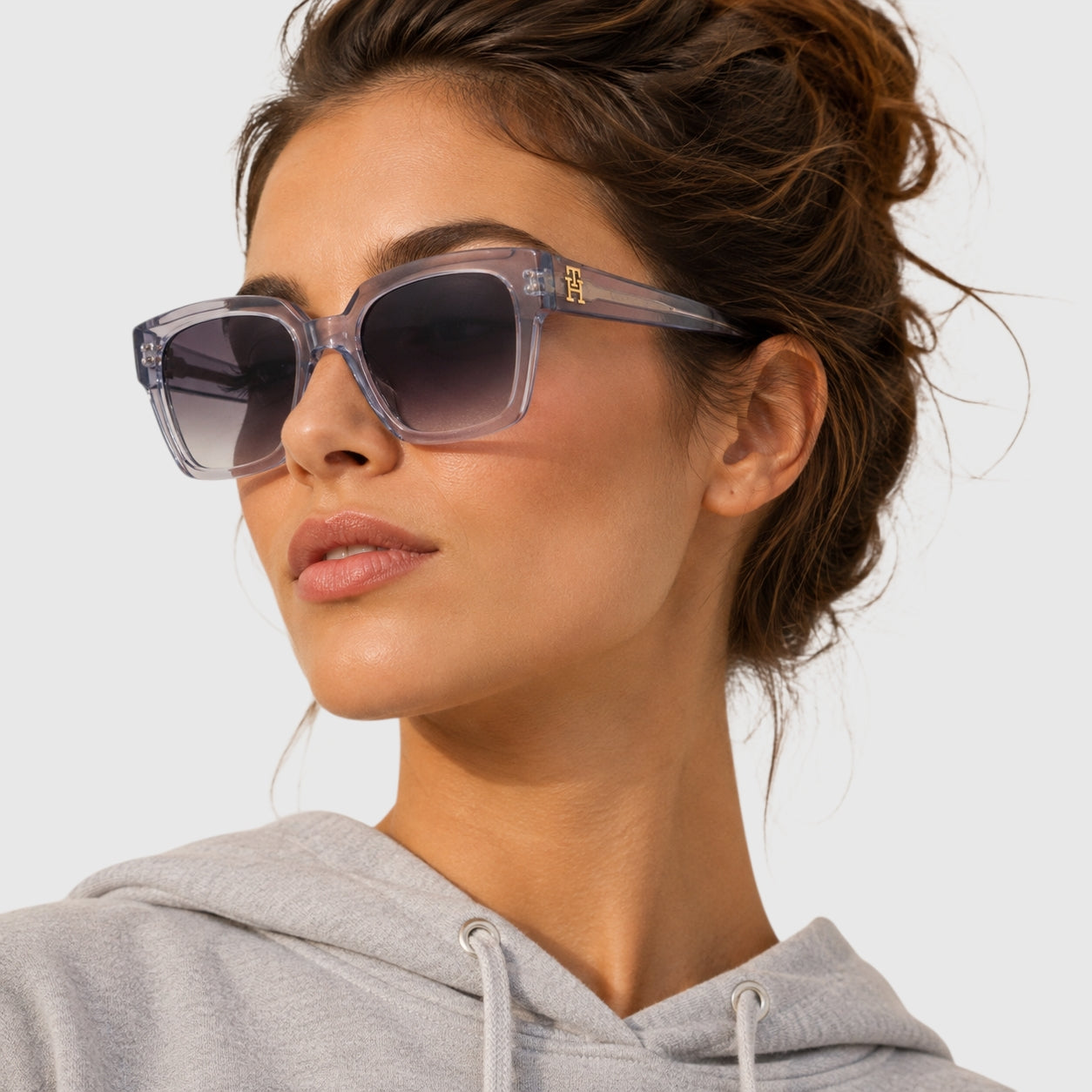 Tommy Hilfiger 
Grey Azure Square Ladies Sunglasses,TH 2100/S