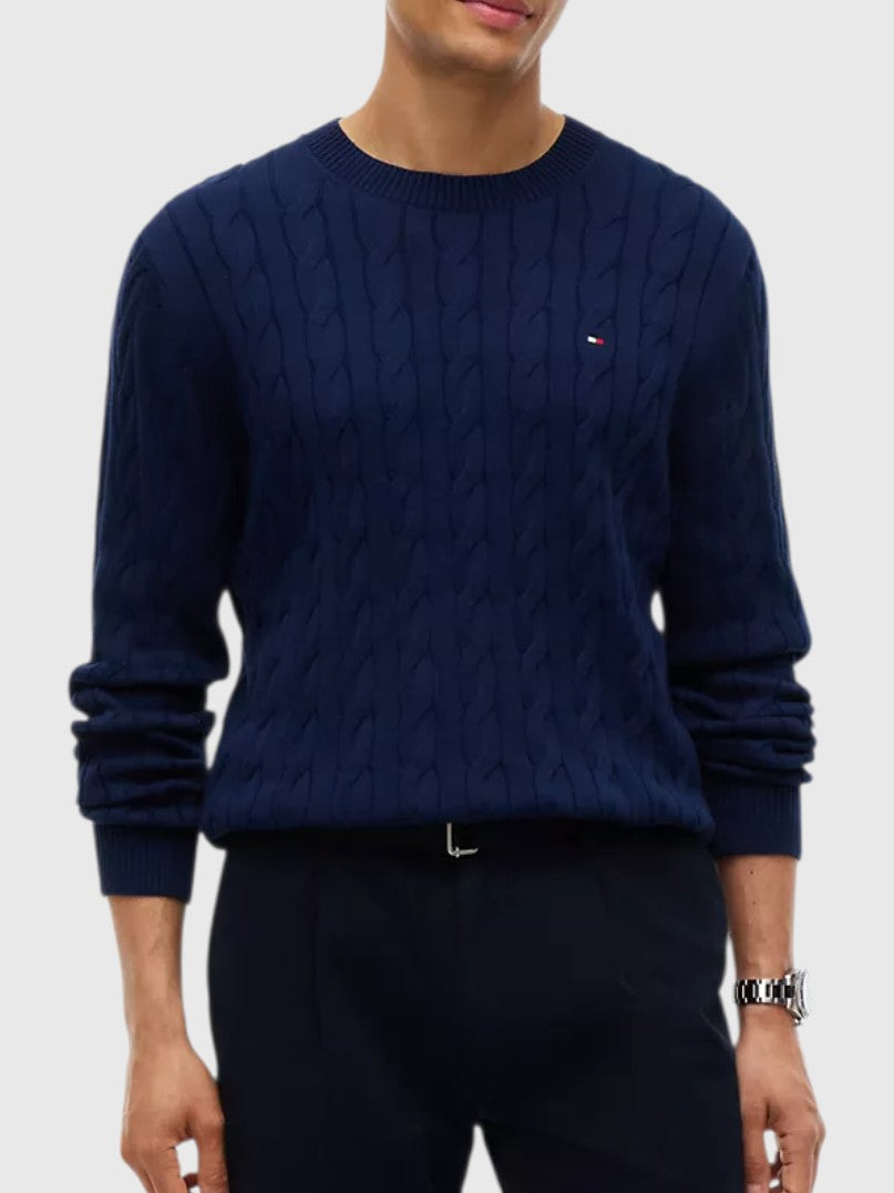 TOMMY HILFIGER Cable Knit Crewneck Sweater,XM08033-YBI
