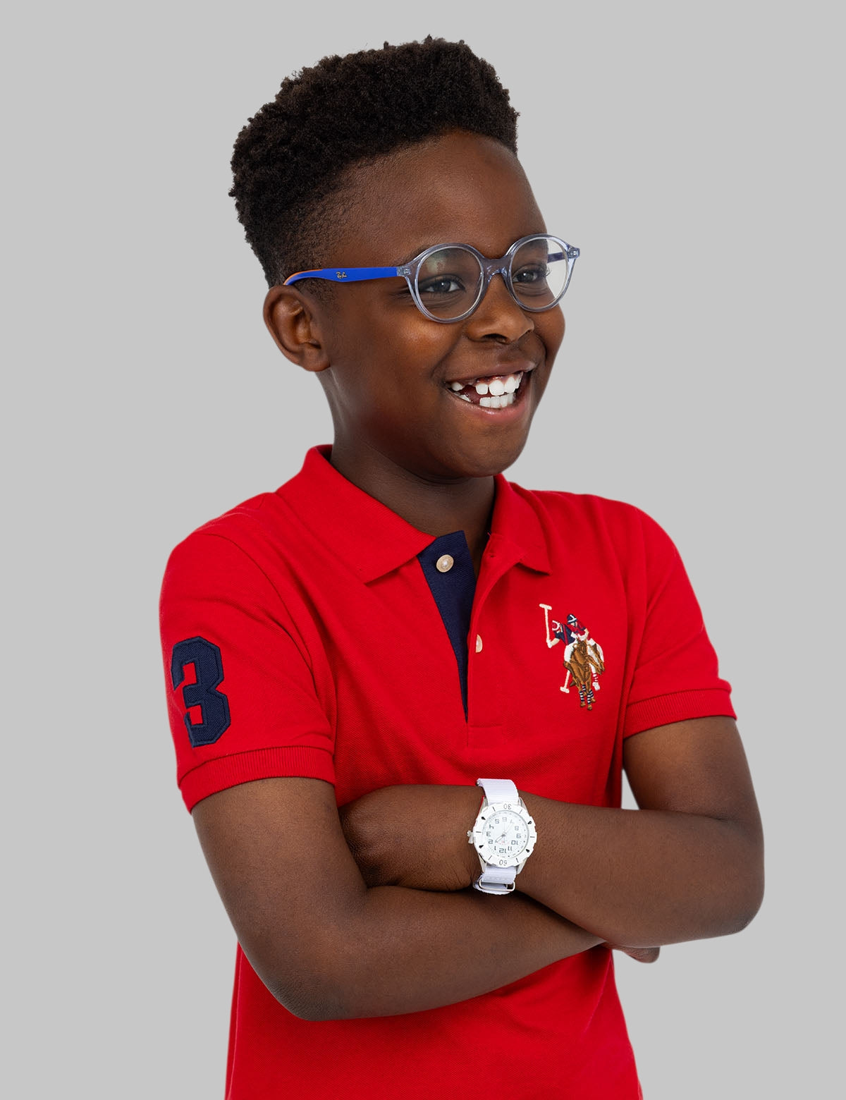 BOYS MULTI COLOR LOGO SOLID PIQUE POLO SHIRT