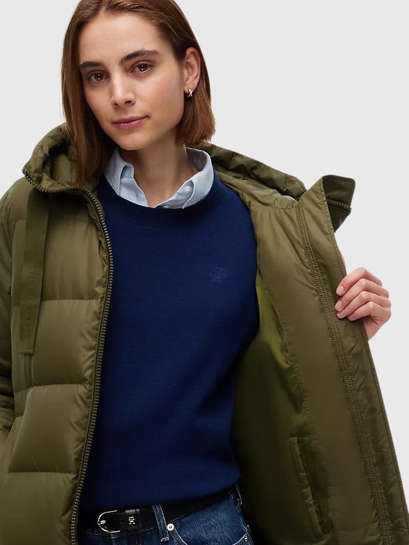TOMMY HILFIGER Water-Repellent Hooded Down Puffer Coat,WW53611-GYY