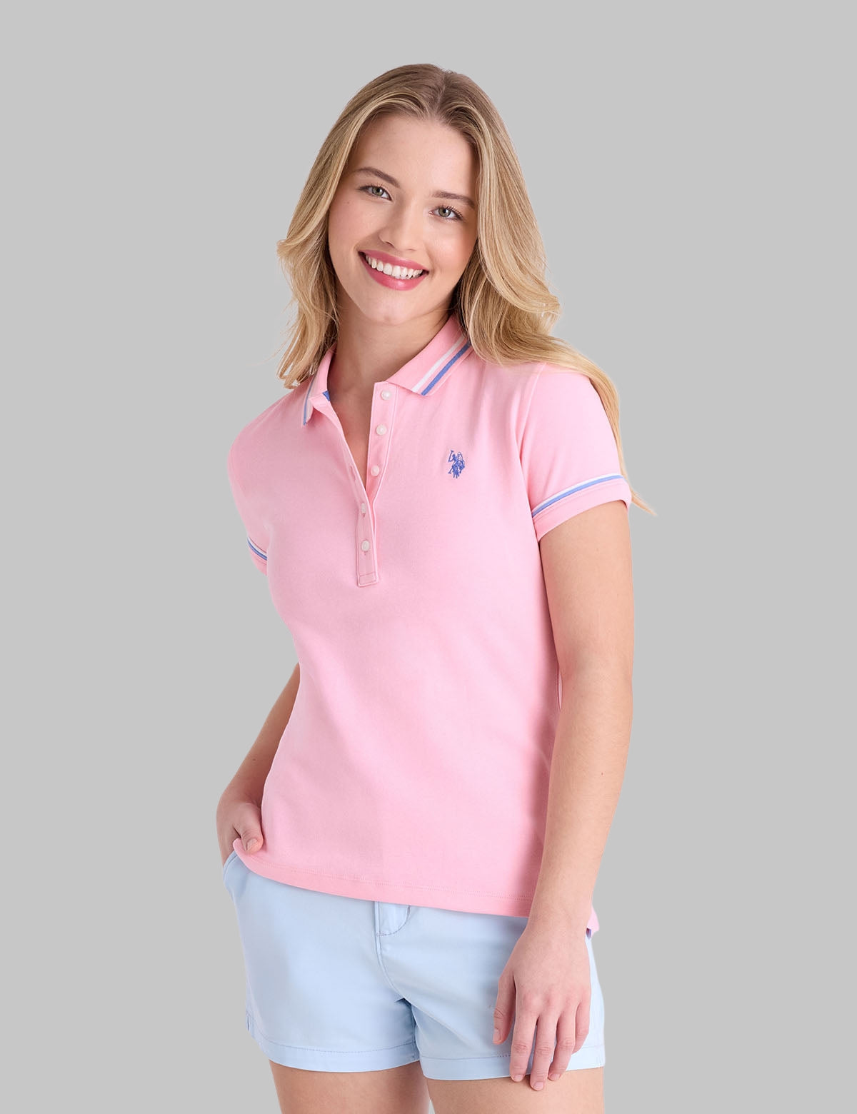 TIPPED DOUBLE CUFFED TRIM POLO SHIRT
