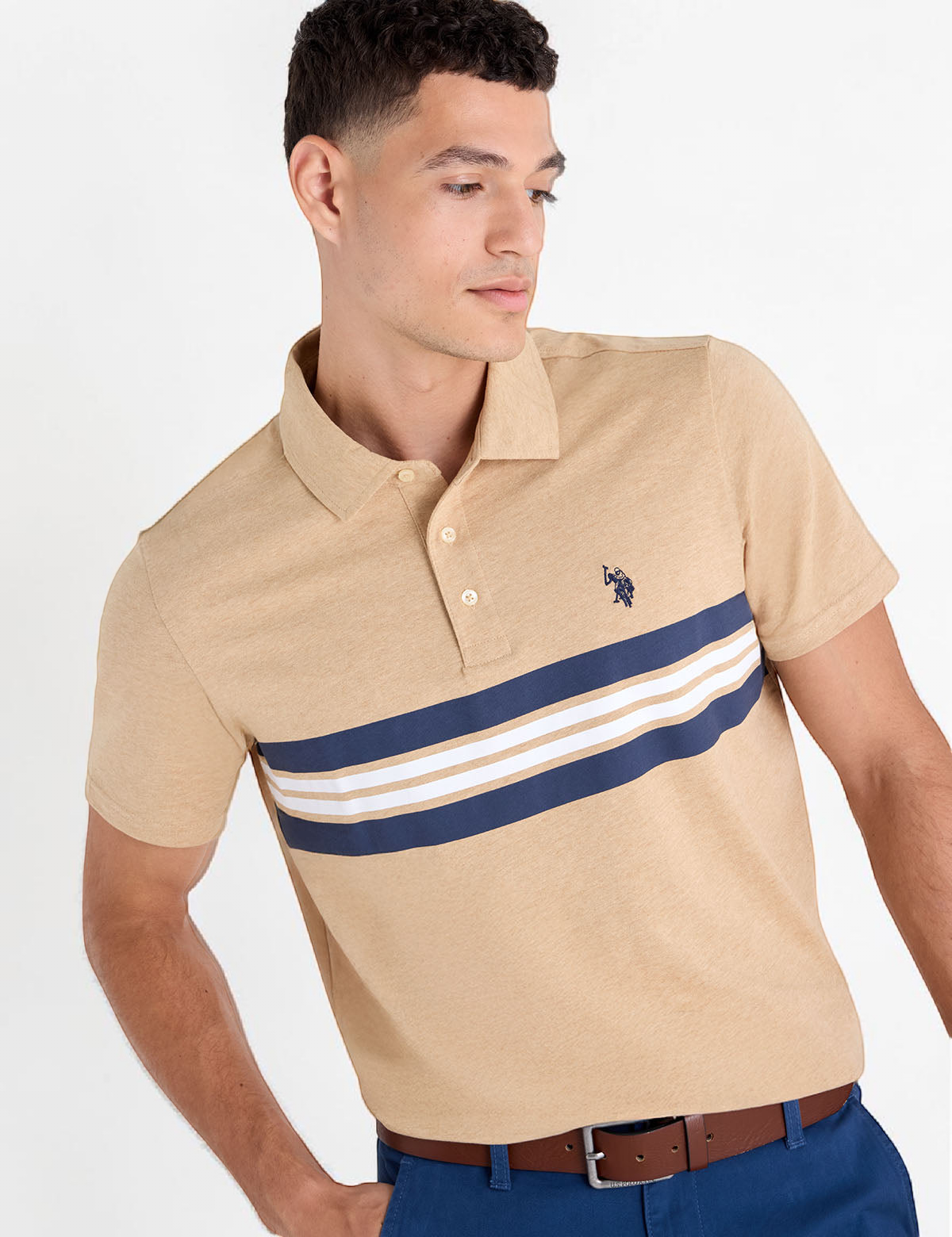 Immediate ENGINEERED PRINTED STRIPE JERSEY POLO SHIRT Serial 11D941-2W00A