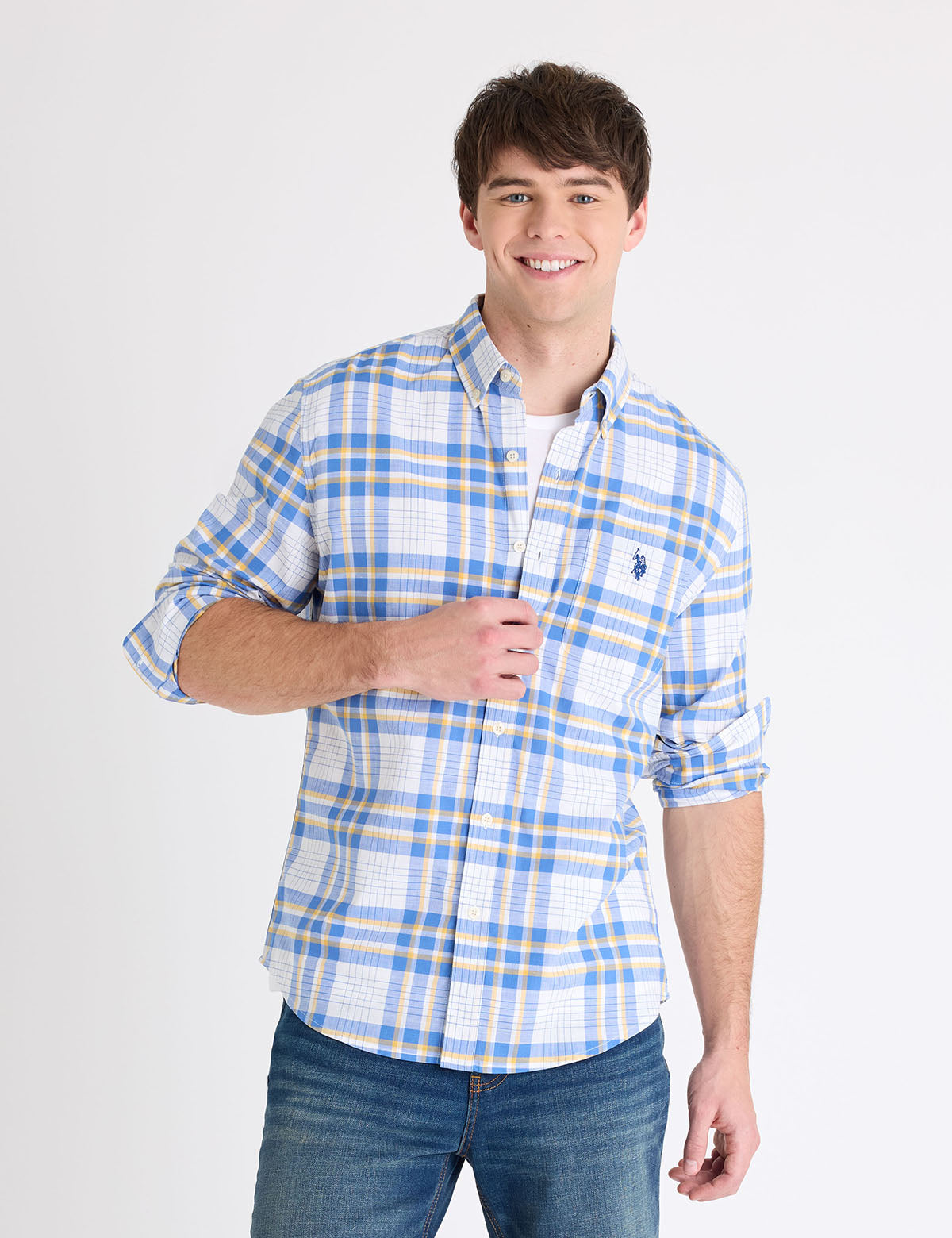 LONG SLEEVE PLAID SLUB POPLIN SHIRT Serial 11H0387-VP00A