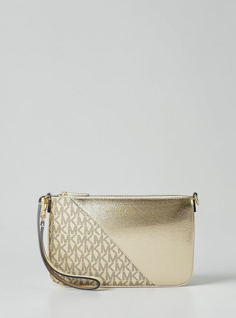 Michael Kors Jet Set Travel Signature Logo and Smooth Wristlet,35F6GTVW5V