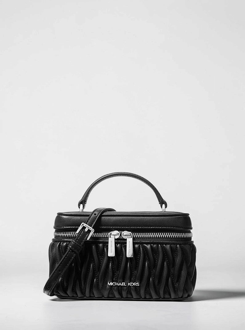 Michael Kors Vivi Small Plaid Print Wool Blend Vanity Crossbody Bag,35F6SVFC5U
