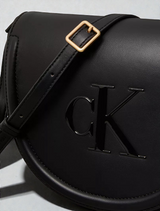 Embossed Monogram Saddle Bag