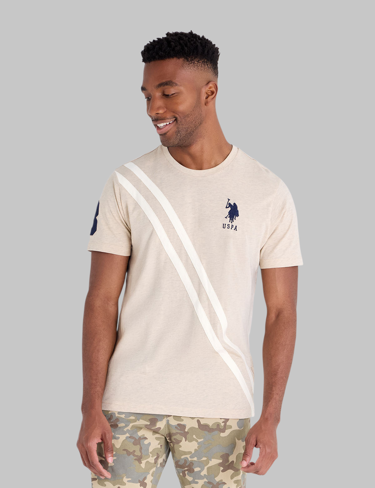 DIAGONAL SASH TONAL JERSEY T-SHIRT