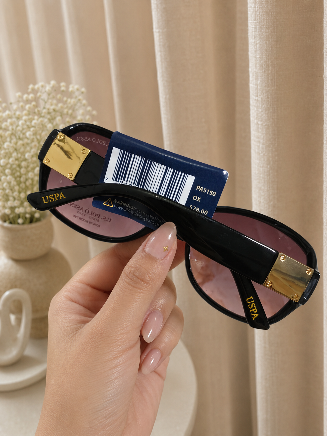 Immediate US Polo  LADIES GLAM HORIZON VENTED OVAL SUNGLASSES Serial PA5150