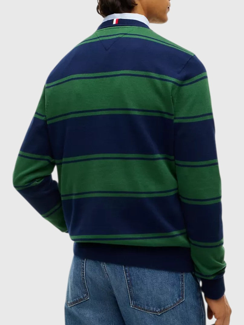 TOMMY HILFIGER Rugby Stripe Crewneck Sweater,XM07954-P61