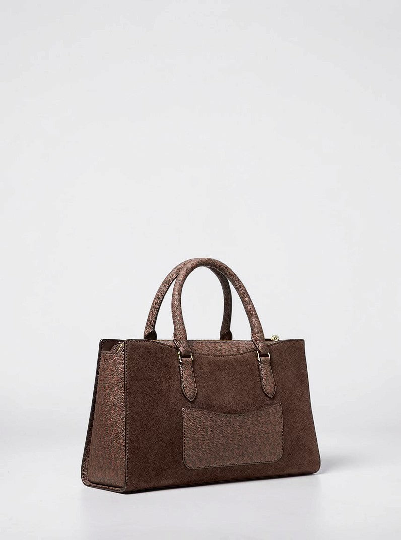 Michael Kors Arden  Signature Logo Top-Zip Satchel,35F6G4XS6S