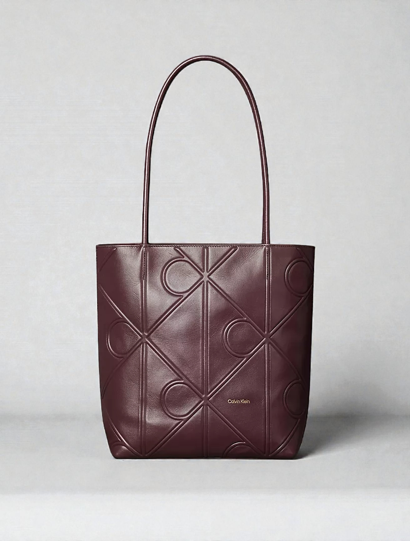 C.K Embossed Allover Emblem Logo Small Tote Bag 4F3197G